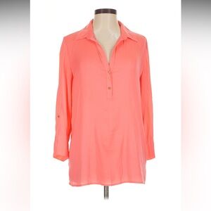 Lily Pulitzer Silk Blouse Coral Pink Blouse